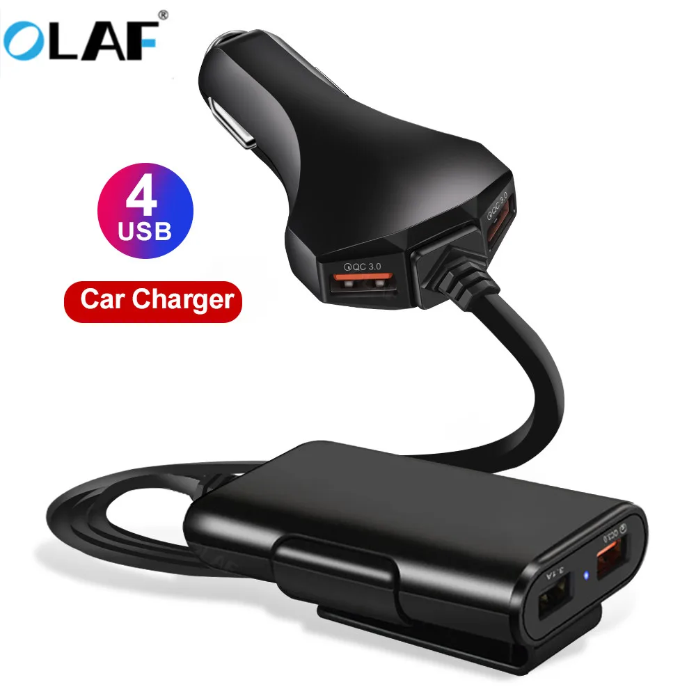 OLAF 60W QC 3.0 USB Car Charger 4 Ports Phone Car Fast Front Back Charger Adapter For iPhone Huawei Portable Fast Phone Charger
OLAF 60W QC 3.0 USB Car Charger 4 Ports Phone Car Fast Front Back Charger Adapter For iPhone Huawei Portable Fast Phone Charger