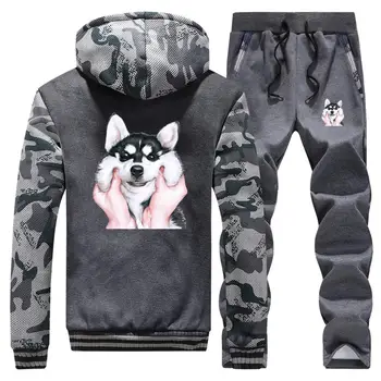 Animal Dog Gesture Boy Warm Suit Men's Thick Hoodies Lovely Siberian Husky Print Sweatshirt Men Winter Jacket+Pants 2 Piece Sets
Animal Dog Gesture Boy Warm Suit Men's Thick Hoodies Lovely Siberian Husky Print Sweatshirt Men Winter Jacket+Pants 2 Piece Sets
