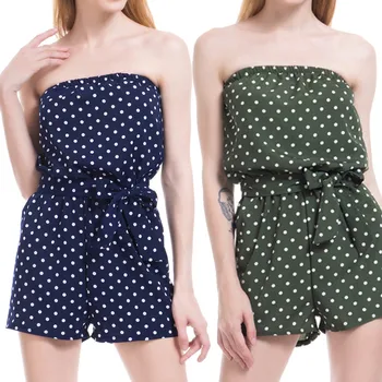 Women's Summer Polka Dot Elastic High Waist Boob Tube Top Short Jumpsuit Romper Casual Rompers Women Sashes Overall Jumpsuit
Women's Summer Polka Dot Elastic High Waist Boob Tube Top Short Jumpsuit Romper Casual Rompers Women Sashes Overall Jumpsuit