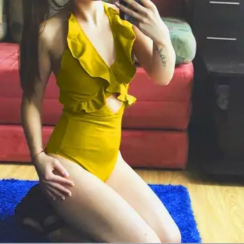 Women One Piece Bikini New Fashion Ruffles Solid Color Swimsuit Female Backless Sleeveless Swimwear Female Padded Bra Beachwear
Women One Piece Bikini New Fashion Ruffles Solid Color Swimsuit Female Backless Sleeveless Swimwear Female Padded Bra Beachwear