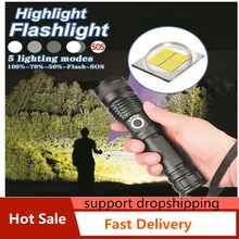 Flashlight Rechargeable 100000 Lumens XHP50 5 Mode LED USB Rechargeable 18650 26650 Flashlight Led Torch For Hiking and camping
Flashlight Rechargeable 100000 Lumens XHP50 5 Mode LED USB Rechargeable 18650 26650 Flashlight Led Torch For Hiking and camping