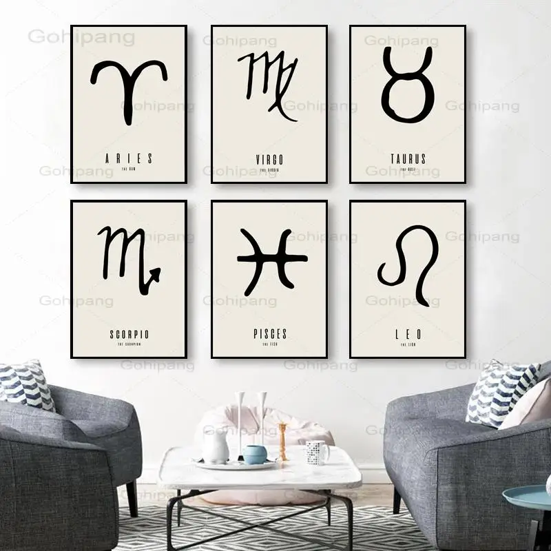 Canvas Painting Twelve Constellations Nursery Wall Art Posters Astrology Sign Prints Retro Abstract Pattern Decoration Pictures
Canvas Painting Twelve Constellations Nursery Wall Art Posters Astrology Sign Prints Retro Abstract Pattern Decoration Pictures