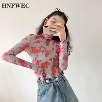 2020 Spring Fashion New Leaf Print Contrast Elastic Mesh Slim High Neck Long Sleeve Bottoming Shirt Top V906
2020 Spring Fashion New Leaf Print Contrast Elastic Mesh Slim High Neck Long Sleeve Bottoming Shirt Top V906