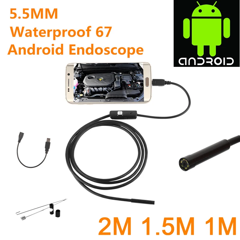 Камера-Эндоскоп 2 в 1 5 мм Micro USB 6 светодиодов | Безопасность и защита