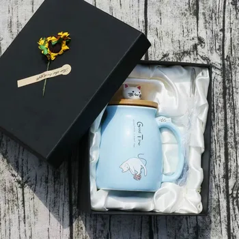 450ml Cartoon Ceramics Cat Mug With Lid and Spoon Coffee Milk Tea Mugs with Gift Box Breakfast Cup Drinkware Novelty Gifts
450ml Cartoon Ceramics Cat Mug With Lid and Spoon Coffee Milk Tea Mugs with Gift Box Breakfast Cup Drinkware Novelty Gifts