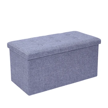 Practical Hessian Rectangle Shape Surface with Leather Button Footstool Gray For Home Use
Practical Hessian Rectangle Shape Surface with Leather Button Footstool Gray For Home Use