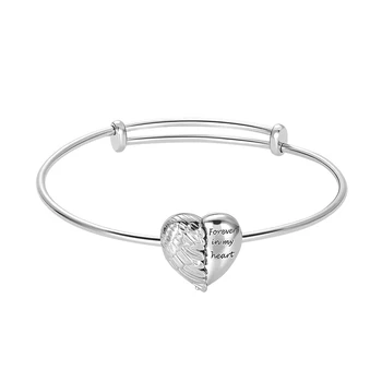 Angel Wings Heart Photo Locket Bracelet Adjustable Sterling Silver Customized Bracelets Engrave Name Date Bracelet
Angel Wings Heart Photo Locket Bracelet Adjustable Sterling Silver Customized Bracelets Engrave Name Date Bracelet