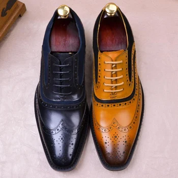 Fashion Man Formal Dress Wingtip Brogue Shoes Genuine Leather Handmade Wedding Party Oxfords Square Toe Men's Footwear SS597
Fashion Man Formal Dress Wingtip Brogue Shoes Genuine Leather Handmade Wedding Party Oxfords Square Toe Men's Footwear SS597