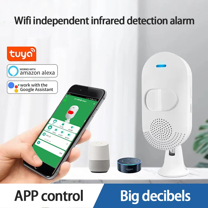Беспроводной инфракрасный датчик движения Wi-Fi работает с приложением Alexa Google Home