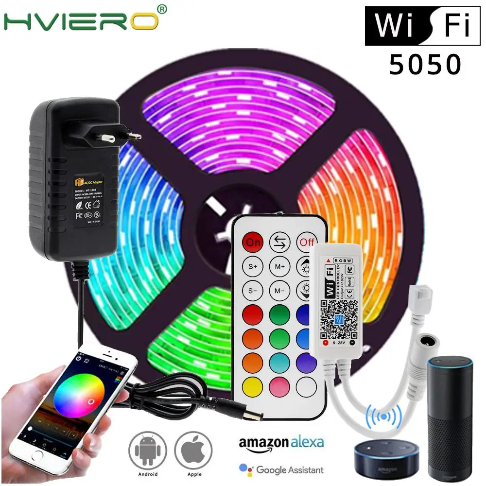 WIFI / Bluetooth RGB RGBW LED Strip Set DC12V LED Strip 5050 5m 300LEDs + WIFI / Bluetooth Controller + Power Adapter Led Strip
WIFI / Bluetooth RGB RGBW LED Strip Set DC12V LED Strip 5050 5m 300LEDs + WIFI / Bluetooth Controller + Power Adapter Led Strip