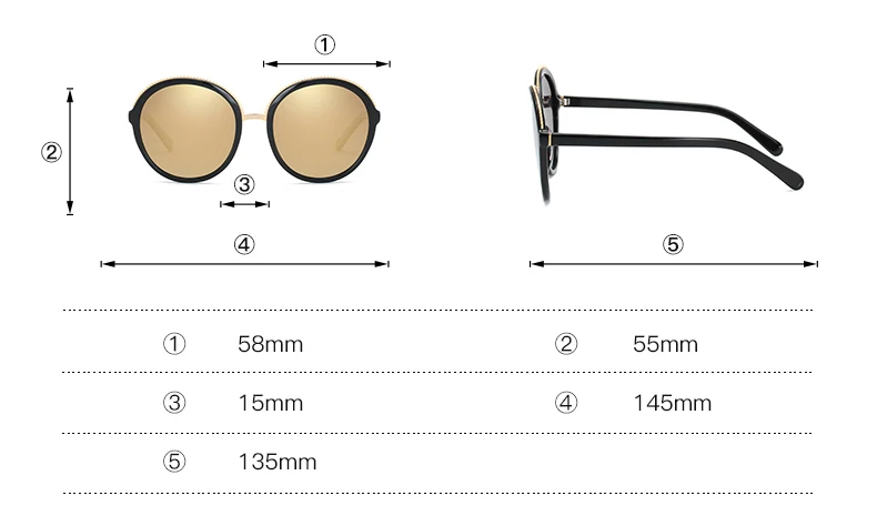 Women Sunglasses Frame Glasses Polariod Lens UV400 Polarized Sunglasses Women Fashion Round Frame Eyewear Glasses (16)