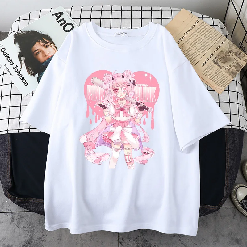 Women Casual Tshirt White Cartoon Funny Girl Printed Streetwear Female Tops Tee Short Sleeve Fashion T Shirt Hip Hop Clothes Women Casual Tshirt White Cartoon Funny Girl Printed Streetwear Female Tops Tee Short Sleeve Fashion T Shirt Hip Hop Clothes