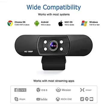 High-end HD 1080P Auto Focus Webcam 5MP Webcam Built-in Microphone Video Call Web Camera US Plug 1920 x 1080p for PC Laptop
High-end HD 1080P Auto Focus Webcam 5MP Webcam Built-in Microphone Video Call Web Camera US Plug 1920 x 1080p for PC Laptop