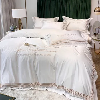 Northern European-Style 60 Viscose Four-piece Set Tencel Quilt Cover Summer Cool Simple Silk Sheet 1.8M Fitted Bed Sheet Bedding
Northern European-Style 60 Viscose Four-piece Set Tencel Quilt Cover Summer Cool Simple Silk Sheet 1.8M Fitted Bed Sheet Bedding
