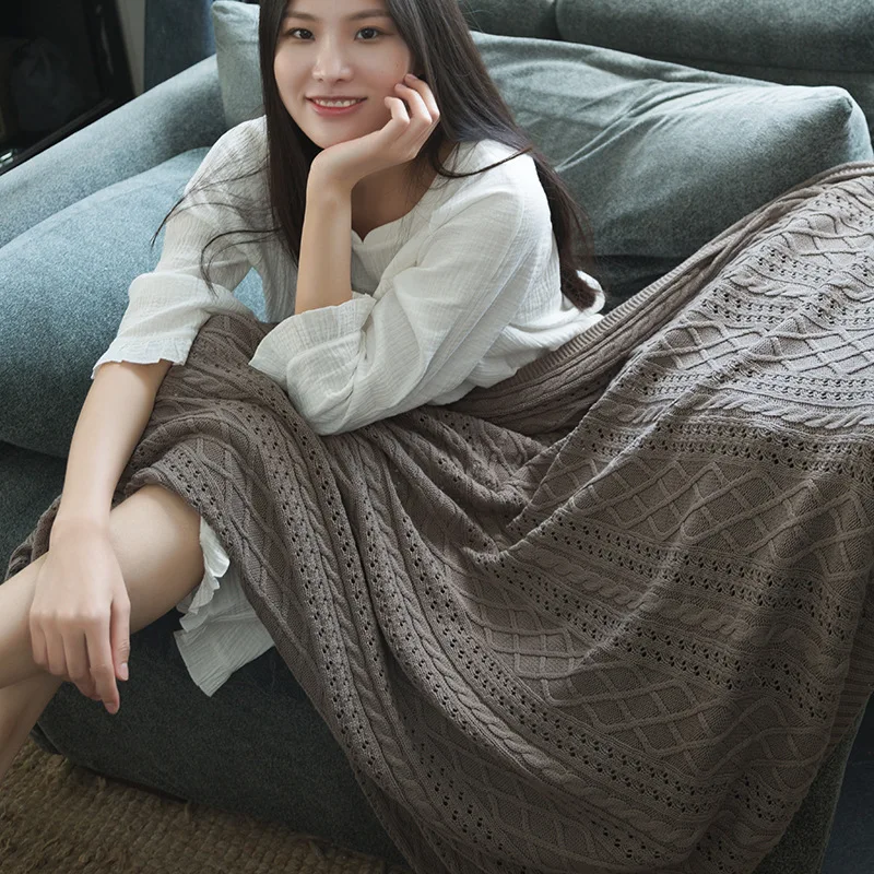 All-cotton Knitting Blanket Living Room Sofa Nap Airable Blanket Car Creative Birthday Gift for Wedding 
All-cotton Knitting Blanket Living Room Sofa Nap Airable Blanket Car Creative Birthday Gift for Wedding