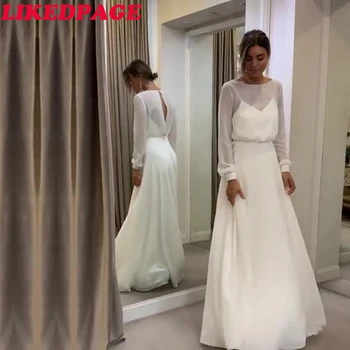 LIKEDPAGE Bohemian Simple Long Sleeves white Wedding Dress A Line Open Back Modest 2020 Custom Made Women Chiffon Bridal Gowns
LIKEDPAGE Bohemian Simple Long Sleeves white Wedding Dress A Line Open Back Modest 2020 Custom Made Women Chiffon Bridal Gowns