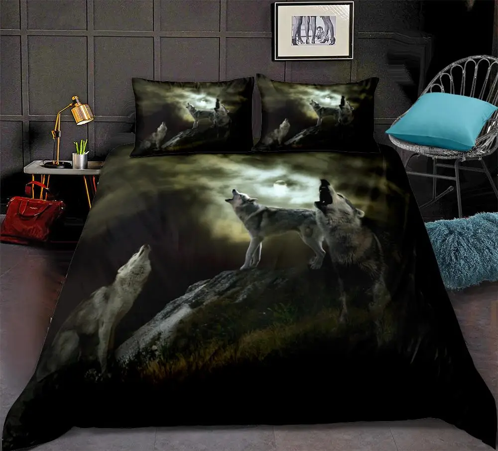 3 Pieces Wolf Duvet Cover Set Dark Night Wolves Bedding Wild Animal Quilt Cover Queen Home Textiles Animal Bed Set King Dropship
3 Pieces Wolf Duvet Cover Set Dark Night Wolves Bedding Wild Animal Quilt Cover Queen Home Textiles Animal Bed Set King Dropship