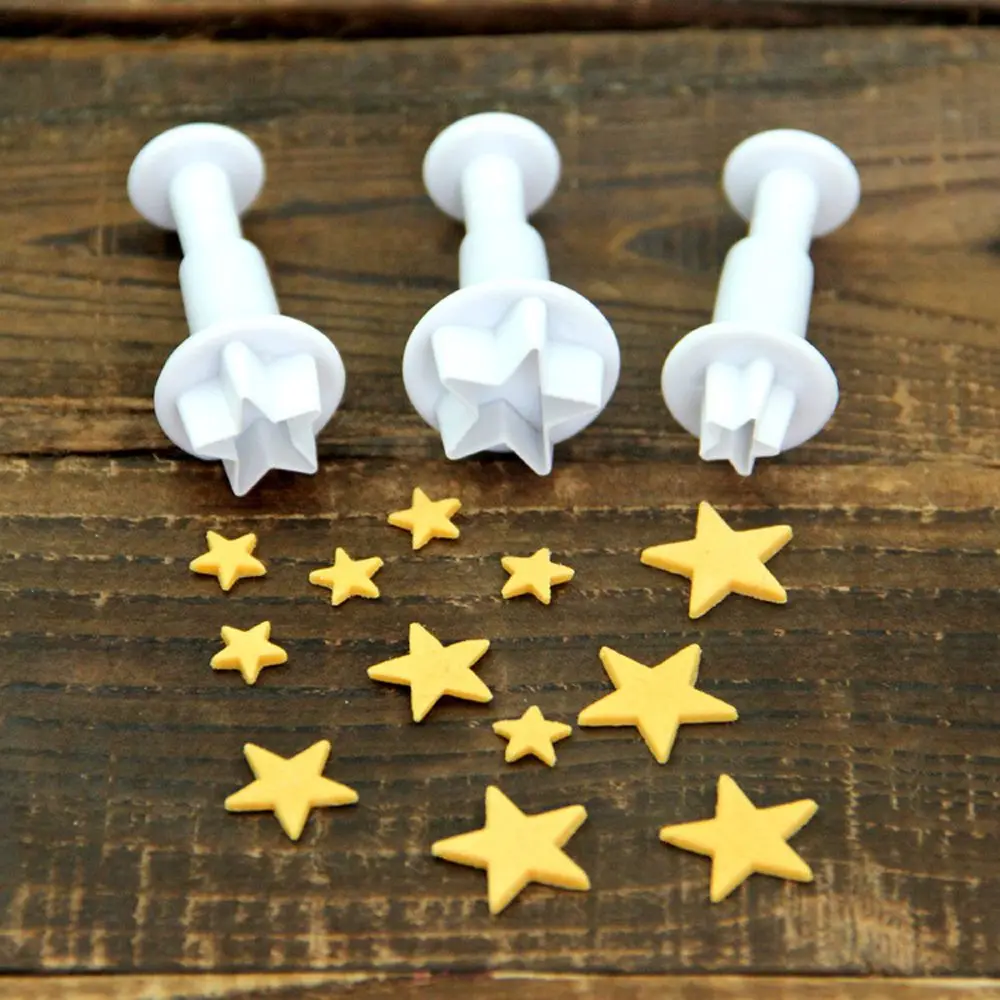 3Pcs/Set Mini Star Plunger Fondant Decorating Biscuit Cookies Cutter Mold Sugarcraft Diy Mold Cake Decorating Tools
3Pcs/Set Mini Star Plunger Fondant Decorating Biscuit Cookies Cutter Mold Sugarcraft Diy Mold Cake Decorating Tools