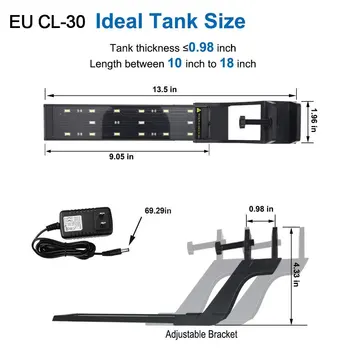 LED Aquarium Light Clip on Fish Tank Light with Extendable Bracket White and Blue LEDs Lamp
LED Aquarium Light Clip on Fish Tank Light with Extendable Bracket White and Blue LEDs Lamp