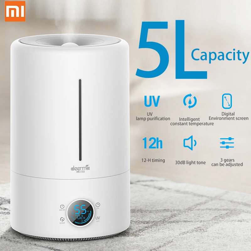 Xiaomi Deerma F628S 5L Air Humidifier UV Sterilization Essential Oil Aroma Diffuser 12H Timing Touch Version for Baby Bedroom
Xiaomi Deerma F628S 5L Air Humidifier UV Sterilization Essential Oil Aroma Diffuser 12H Timing Touch Version for Baby Bedroom