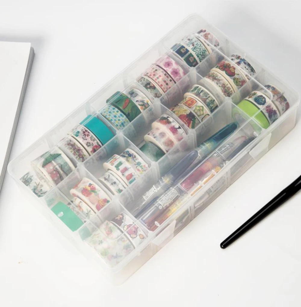 15 Grids Plastic Multifunction Washi Tape Storage Box Scrapbook DIY Learning Office Articles and Stationery
15 Grids Plastic Multifunction Washi Tape Storage Box Scrapbook DIY Learning Office Articles and Stationery