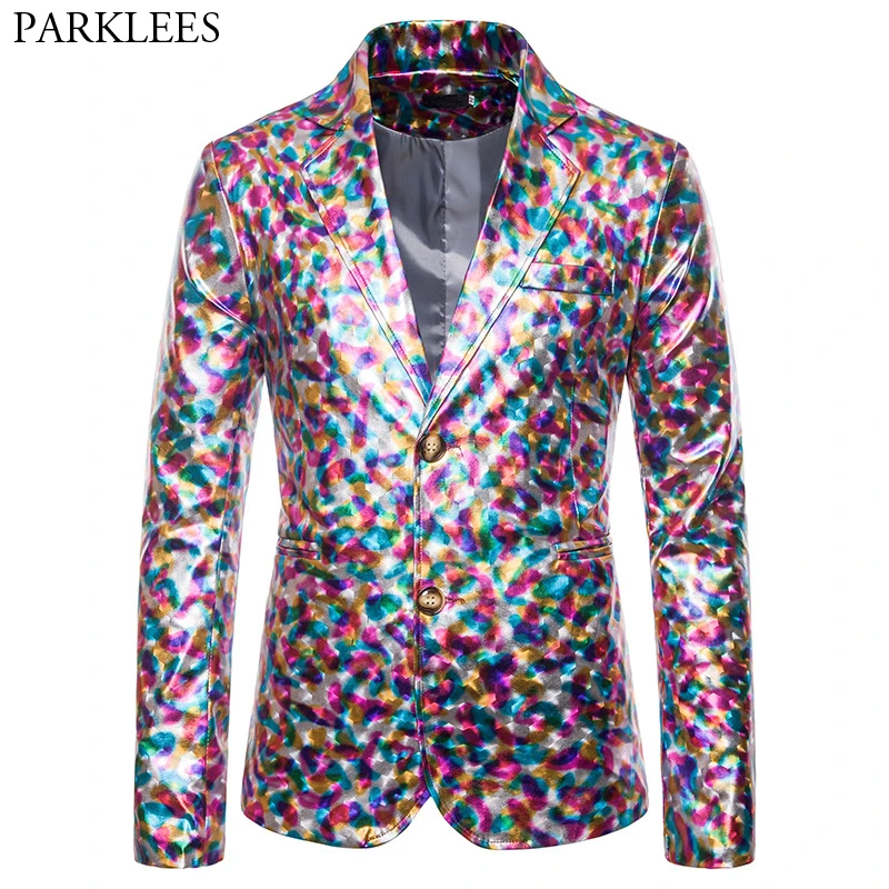 Mens Luxury Rainbow Colorful Dress Blazer Notched Lapel Slim Fit Stylish Blazer Jacket Club Stage Prom Party Coats Costume Homme
Mens Luxury Rainbow Colorful Dress Blazer Notched Lapel Slim Fit Stylish Blazer Jacket Club Stage Prom Party Coats Costume Homme