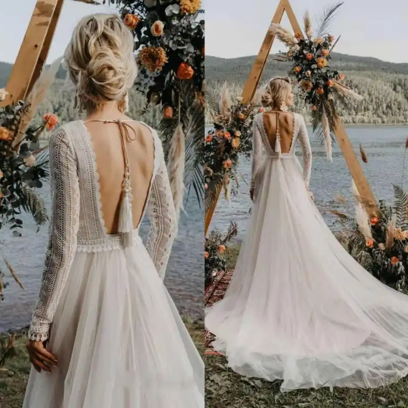 vestido de noiva boho aliexpress