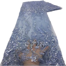 Blue Nigerian Lace Fabric 2021 High Quality African Lace Material French Sequins Lace Fabrics For Party Dress XZ-325 
Blue Nigerian Lace Fabric 2021 High Quality African Lace Material French Sequins Lace Fabrics For Party Dress XZ-325