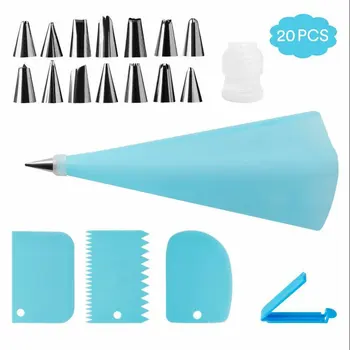 20 Pcs/Set Cake Decorating Tool Set Pipeline Tips Pastry Frosting Bag Nozzle Tool Plastic Stainless Steel
20 Pcs/Set Cake Decorating Tool Set Pipeline Tips Pastry Frosting Bag Nozzle Tool Plastic Stainless Steel