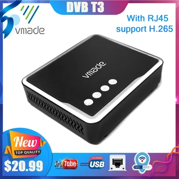 Vmade H.265 Terrestrial receiver DVB T2 Decoder H.265/HEVC DVB-T2 digital TV Tuner with RJ45 support youtube IP TV AC-3 TV BOX
Vmade H.265 Terrestrial receiver DVB T2 Decoder H.265/HEVC DVB-T2 digital TV Tuner with RJ45 support youtube IP TV AC-3 TV BOX
