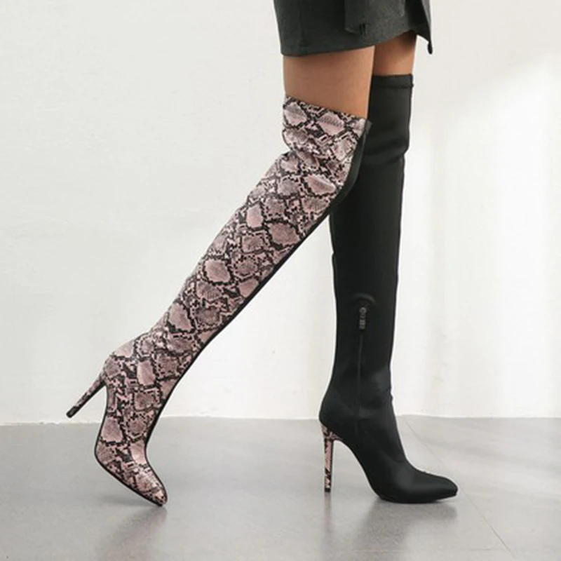 Oeak Tigh High Boots 2019 Snake Pattern Stretch Over Knee Boots Female Thin High Heel Large Size Boots Pointed Female Boots
Oeak Tigh High Boots 2019 Snake Pattern Stretch Over Knee Boots Female Thin High Heel Large Size Boots Pointed Female Boots