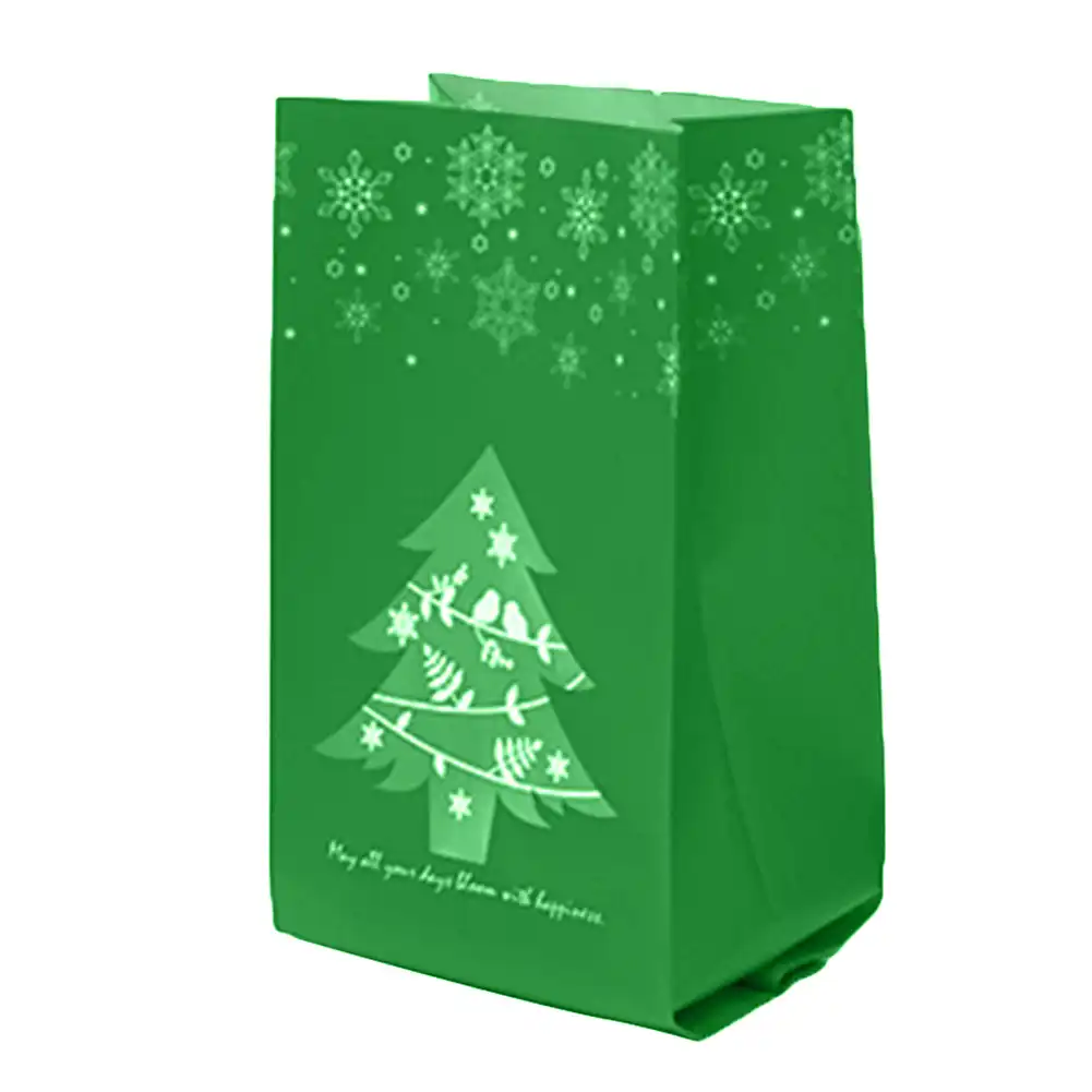 50x christmas bag gift bag tree print plastic christmas gift