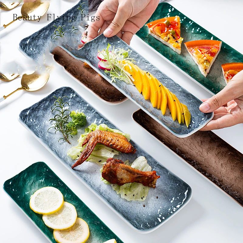 1Pcs Creative stone strip rectangular ceramic plate Western steak salad dessert cake sushi home kitchen storage decorative plate
1Pcs Creative stone strip rectangular ceramic plate Western steak salad dessert cake sushi home kitchen storage decorative plate