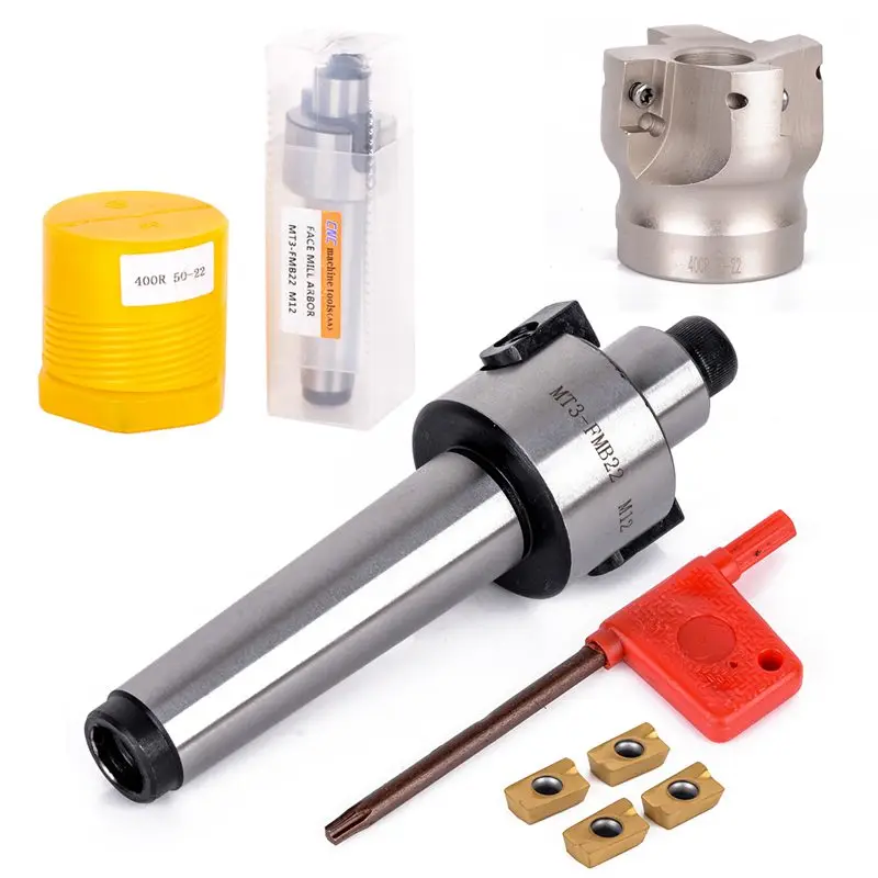 1pc MT3-FMB-Shank 50mm Face End Mill CNC Milling Cutter + 4pcs APMT1604 Inserts with Wrench And Box For Plate Cutting
1pc MT3-FMB-Shank 50mm Face End Mill CNC Milling Cutter + 4pcs APMT1604 Inserts with Wrench And Box For Plate Cutting