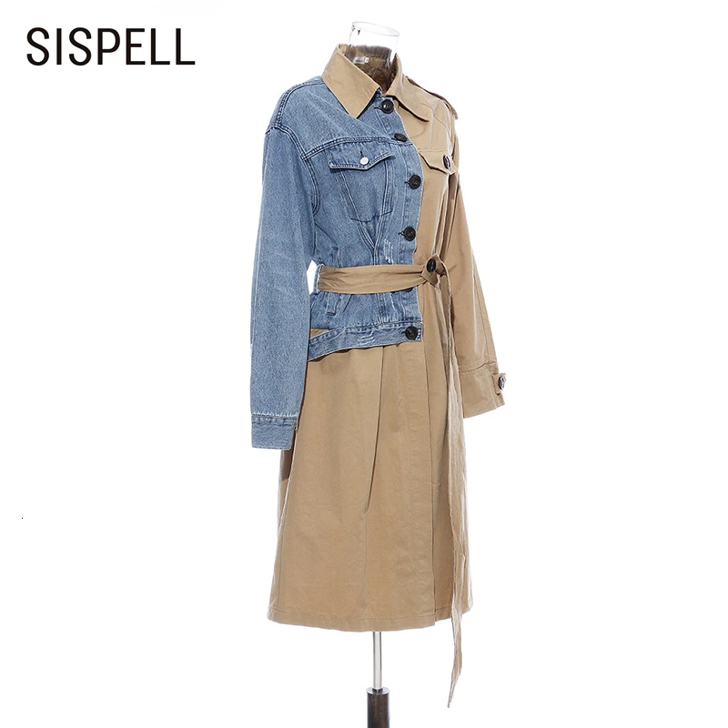 SISPELL Hit Color Patchwork Denim Women's Windbreakers Long Sleeve High Waist With Sashes Asymmetrical Female Coats 2019 Fashion
SISPELL Hit Color Patchwork Denim Women's Windbreakers Long Sleeve High Waist With Sashes Asymmetrical Female Coats 2019 Fashion