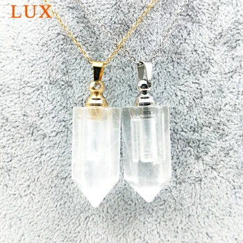 natural carved gems stone perfume bottle pendant clear crystal rock quartz diffuser essential oils charm for necklace
natural carved gems stone perfume bottle pendant clear crystal rock quartz diffuser essential oils charm for necklace