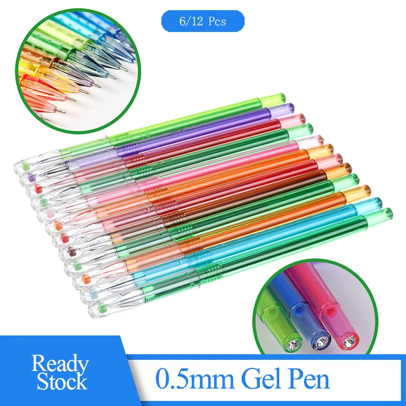 Gel Pen Candy Colors Colorful 0.5mm 6PCS/12PCS Set For School Office Supplies Colored Diamond Heads Gel Pens 
Gel Pen Candy Colors Colorful 0.5mm 6PCS/12PCS Set For School Office Supplies Colored Diamond Heads Gel Pens