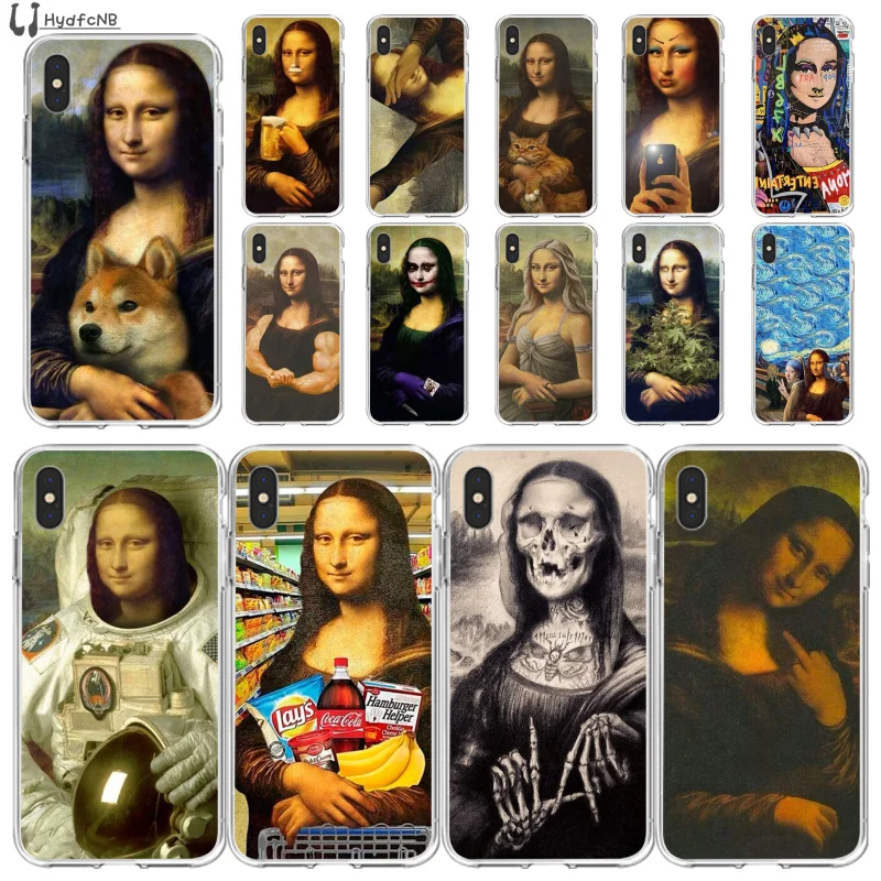 

LJHYDFCNB Smile of Mona Lisa TPU Soft Silicone Phone Case Cover for iPhone 11 pro XS MAX 8 7 6 6S Plus X 5 5S SE XR cover