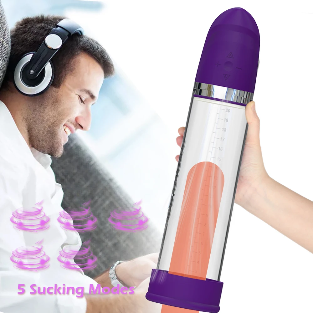 Electric Penis Pump Sex Toys for Men Male Masturbator Penis Extender Penile Vacuum Pump Penis Enlargement Enhancer Massager Ring (7)