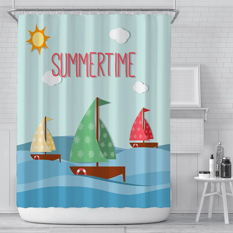 Sailboat Printed Large Shower Curtain Thick Waterproof Polyester Bathroom Curtain Shower Curtain
Sailboat Printed Large Shower Curtain Thick Waterproof Polyester Bathroom Curtain Shower Curtain