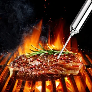Stainless Steel BBQ Frying Spice Syringe 60Ml with 3 Needles,Kitchen Gadgets for BBQ Meat Beef Chicken Pastry with Jam 
Stainless Steel BBQ Frying Spice Syringe 60Ml with 3 Needles,Kitchen Gadgets for BBQ Meat Beef Chicken Pastry with Jam