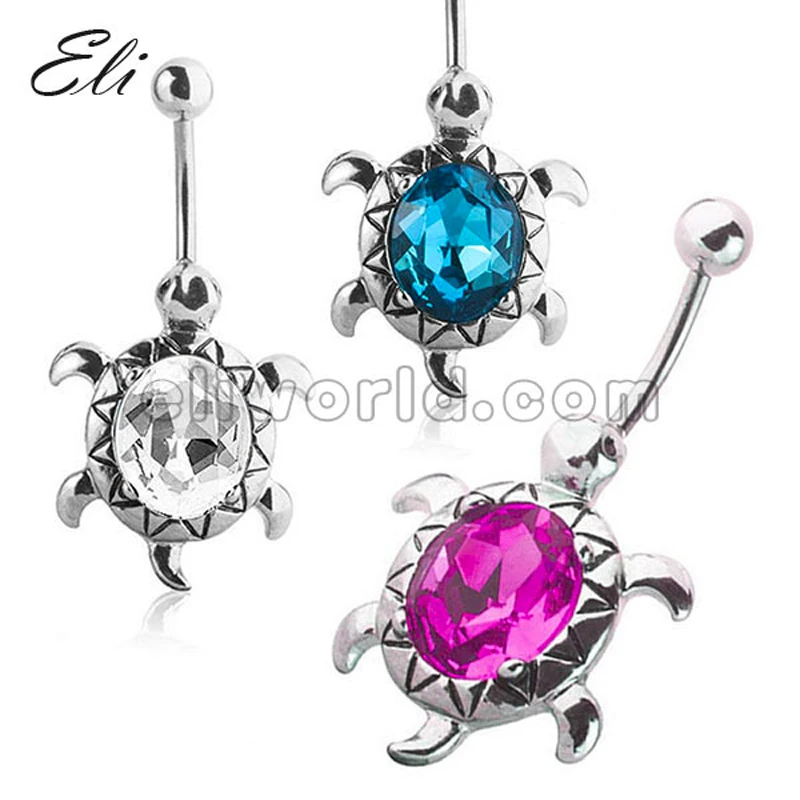 Retail 14G Surgical Steel Single Fancy Glass Turtle Navel Ring Fashion Piercing Belly Rings 
Retail 14G Surgical Steel Single Fancy Glass Turtle Navel Ring Fashion Piercing Belly Rings