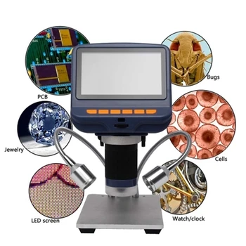 AD106S Desktop Mini Microscope 220X nification USB Digital Microscope 4.3-Inch HD Sn with LED Light for Repairing Solderi
AD106S Desktop Mini Microscope 220X nification USB Digital Microscope 4.3-Inch HD Sn with LED Light for Repairing Solderi