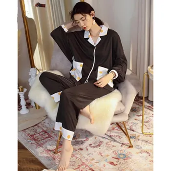 New spring and autumn pajamas women's long sleeve shirt pure cotton home clothes women's winter leisure wave point suit
New spring and autumn pajamas women's long sleeve shirt pure cotton home clothes women's winter leisure wave point suit
