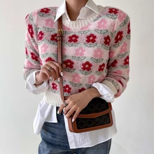 2022 Fall Gentle O-Neck Pullover Jacquard Design Sense of Core-Spun Long-Sleeved Knit Sweater Women Casual Streetwear Mesh Top
2022 Fall Gentle O-Neck Pullover Jacquard Design Sense of Core-Spun Long-Sleeved Knit Sweater Women Casual Streetwear Mesh Top