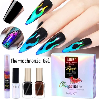 LULAA Thermochromic Liquid Gel Polish Temperature Color Change Soak Off Gel Nail Polish Lacquer Black Base Needed Polish
LULAA Thermochromic Liquid Gel Polish Temperature Color Change Soak Off Gel Nail Polish Lacquer Black Base Needed Polish