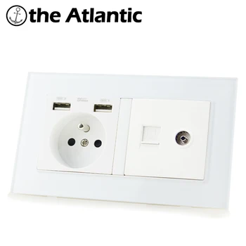 FR Standard Power Socket Dual USB Port RJ45 Computer Data TV Signal Wall Socket PC Data Female Jack Wall Outlet 146mm*86mm
FR Standard Power Socket Dual USB Port RJ45 Computer Data TV Signal Wall Socket PC Data Female Jack Wall Outlet 146mm*86mm