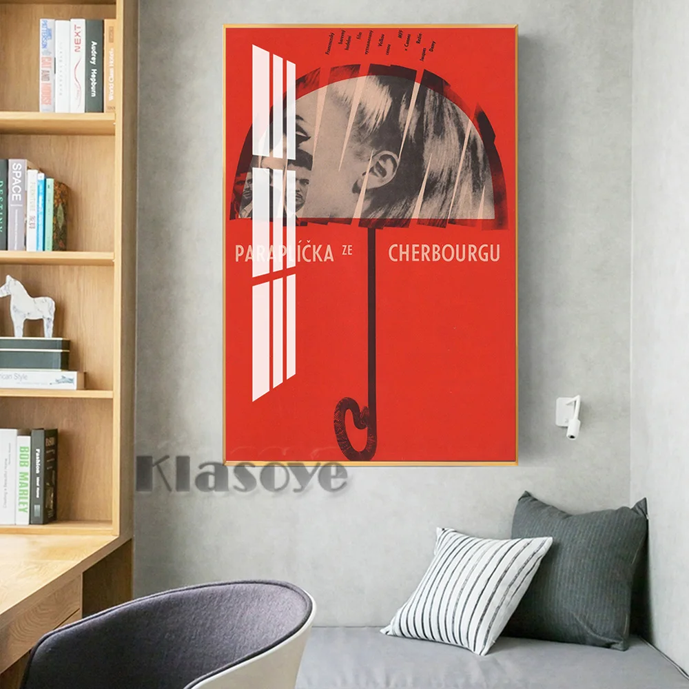 Фото Czech Movie Vintage Art Prints Poster The Umbrella Of Cherbourg Wall Hanging Stickers Retro Canvas Painting Cinema Home Decor | Дом и сад