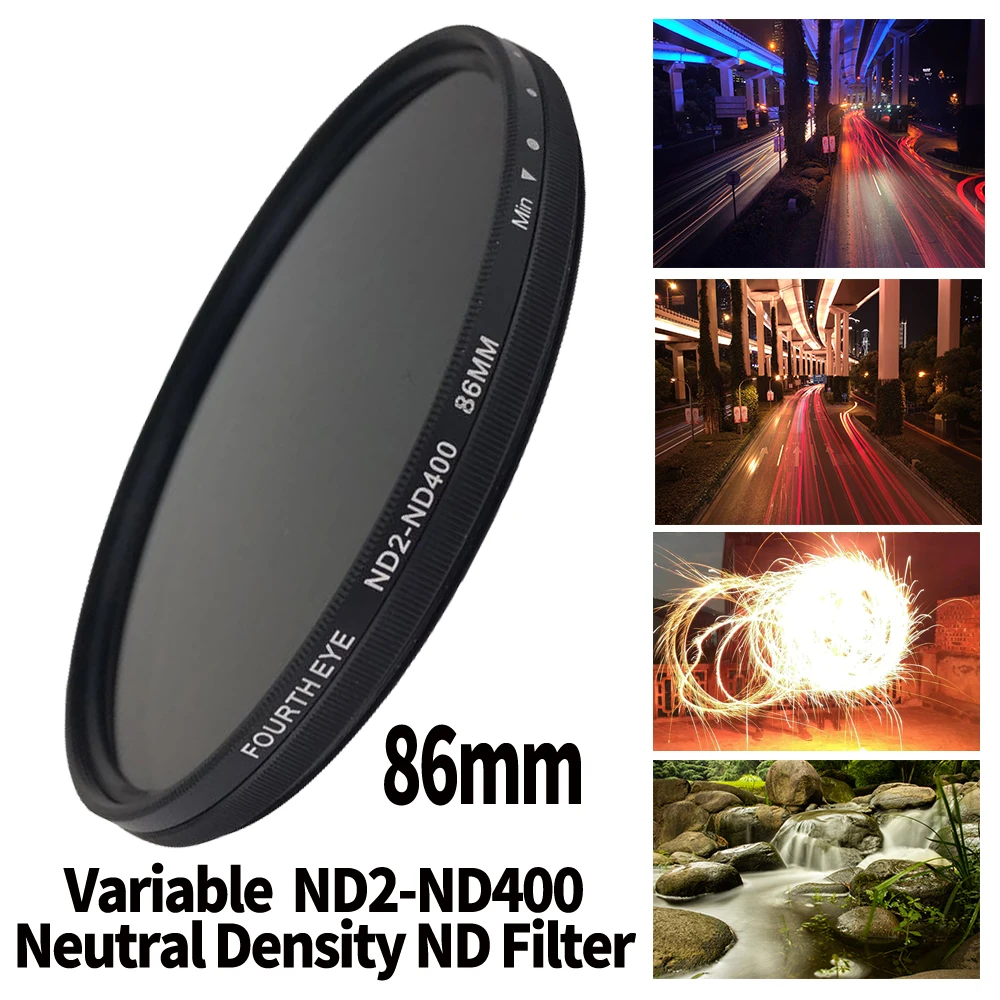 ND Lens 86mm Variable ND2-ND400 Neutral Density Filter Fader ND Adjustable Optical Glass Lens Apply to 86mm camera lens
ND Lens 86mm Variable ND2-ND400 Neutral Density Filter Fader ND Adjustable Optical Glass Lens Apply to 86mm camera lens