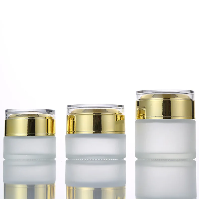 Matt Frost Glass Cream Jar 20G 30g 50G Shiny Gold Silver White Acrylic Lid Empty Cosmetic Packaging Containers Bottles 15pcs
Matt Frost Glass Cream Jar 20G 30g 50G Shiny Gold Silver White Acrylic Lid Empty Cosmetic Packaging Containers Bottles 15pcs
